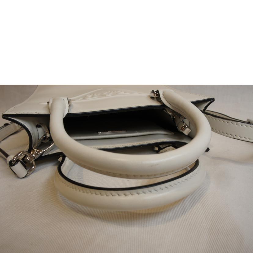 PRADA プラダ/スムースレザーエンボスロゴ2WAYホワイト/1BA333 //272*/Aランク/92