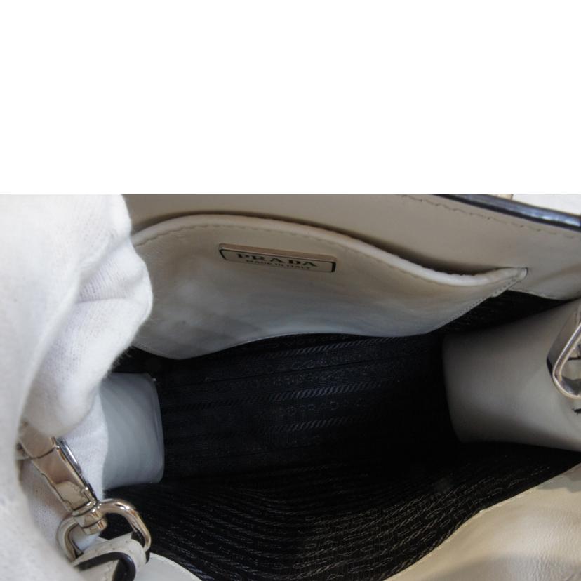 PRADA プラダ/スムースレザーエンボスロゴ2WAYホワイト/1BA333 //272*/Aランク/92