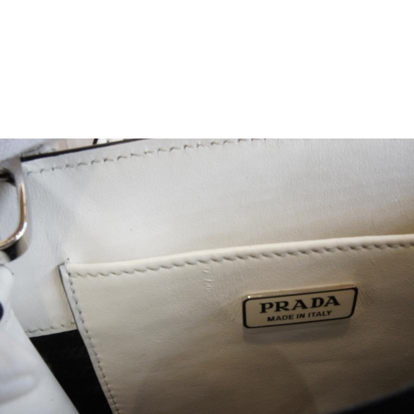 PRADA プラダ/スムースレザーエンボスロゴ2WAYホワイト/1BA333 //272*/Aランク/92