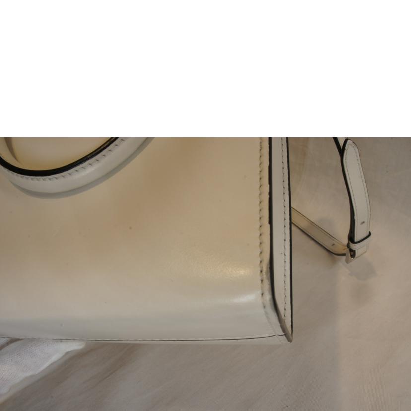 PRADA プラダ/スムースレザーエンボスロゴ2WAYホワイト/1BA333 //272*/Aランク/92