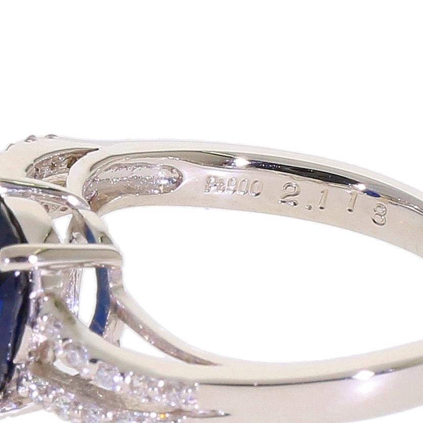 /◎PT900サファイアダイヤリング2.118/D0.16ct//Aランク/59
