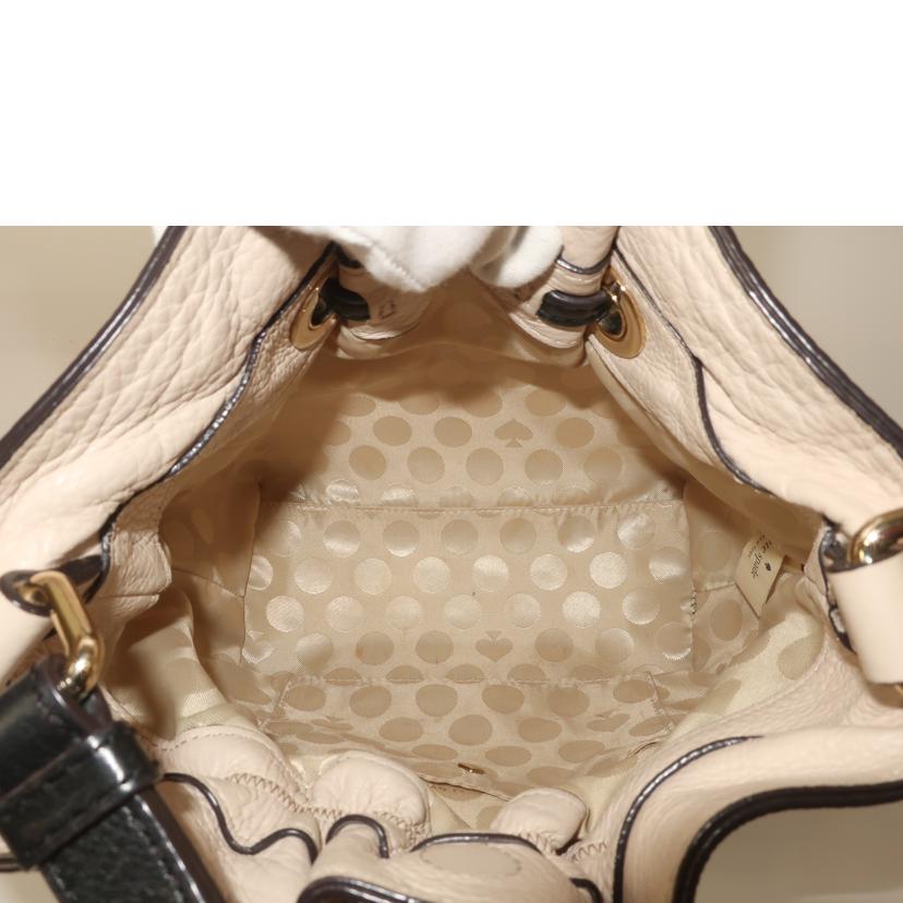 kate spade ケイトスペード/巾着ショルダーバッグ アイボリー×ブラック/PWRU3377//ABランク/65