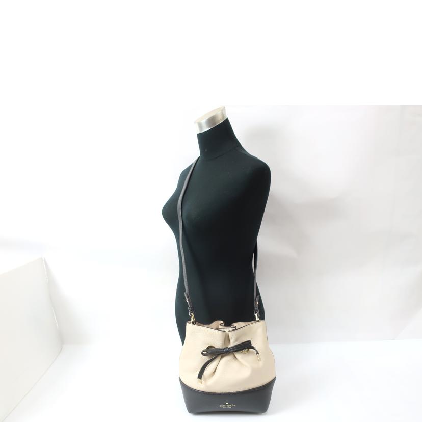 kate spade ケイトスペード/巾着ショルダーバッグ アイボリー×ブラック/PWRU3377//ABランク/65