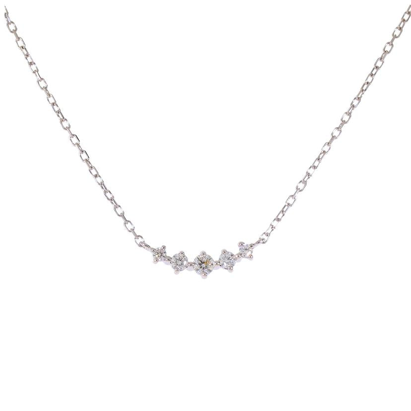 / K18WGダイヤネックレス0.10ct//ABランク/09