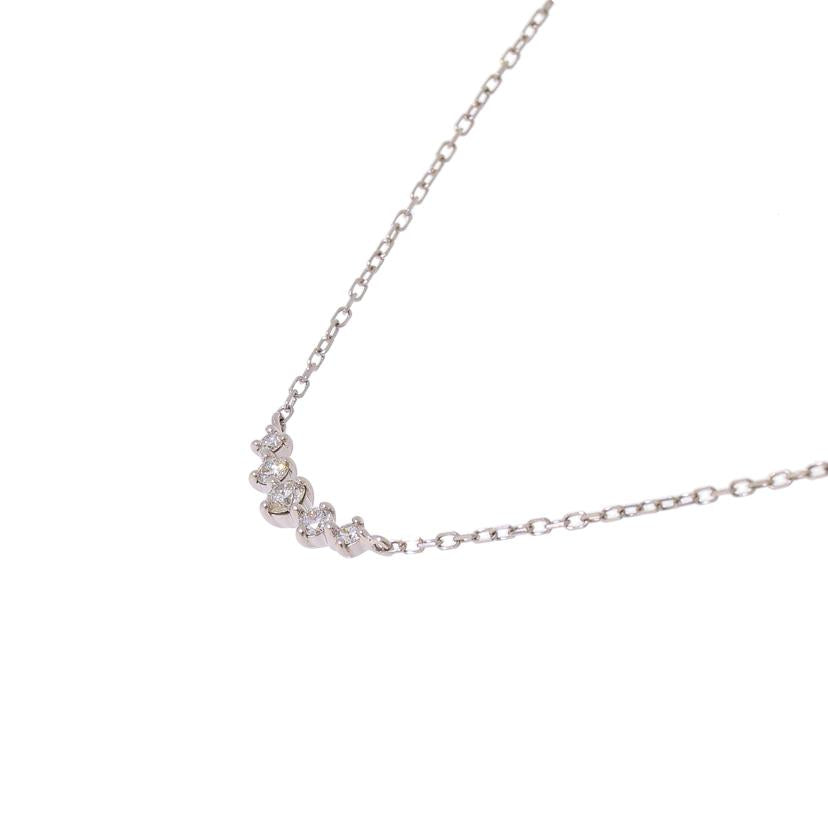 / K18WGダイヤネックレス0.10ct//ABランク/09