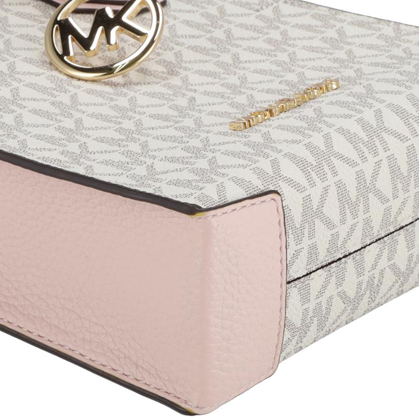 MICHAEL KORS マイケルコース/レザーロゴ柄2Wayハンド 白×ピンク//ABランク/42