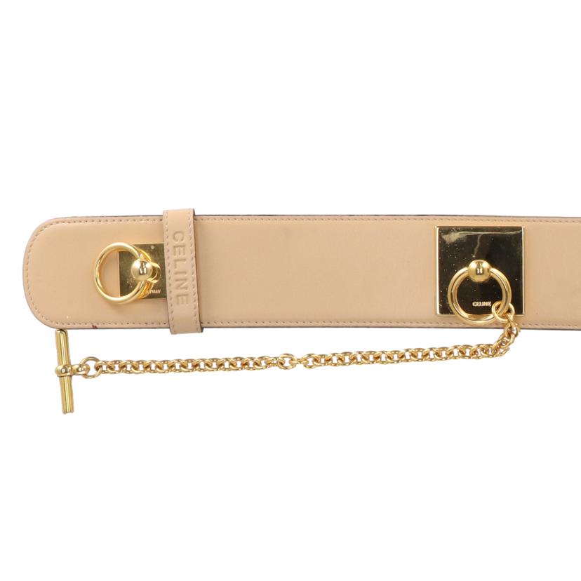 CELINE セリ-ヌ/ベルト ベ-ジュ×ゴ-ルド金具/約73‐78cm //C/7*/Bランク/40