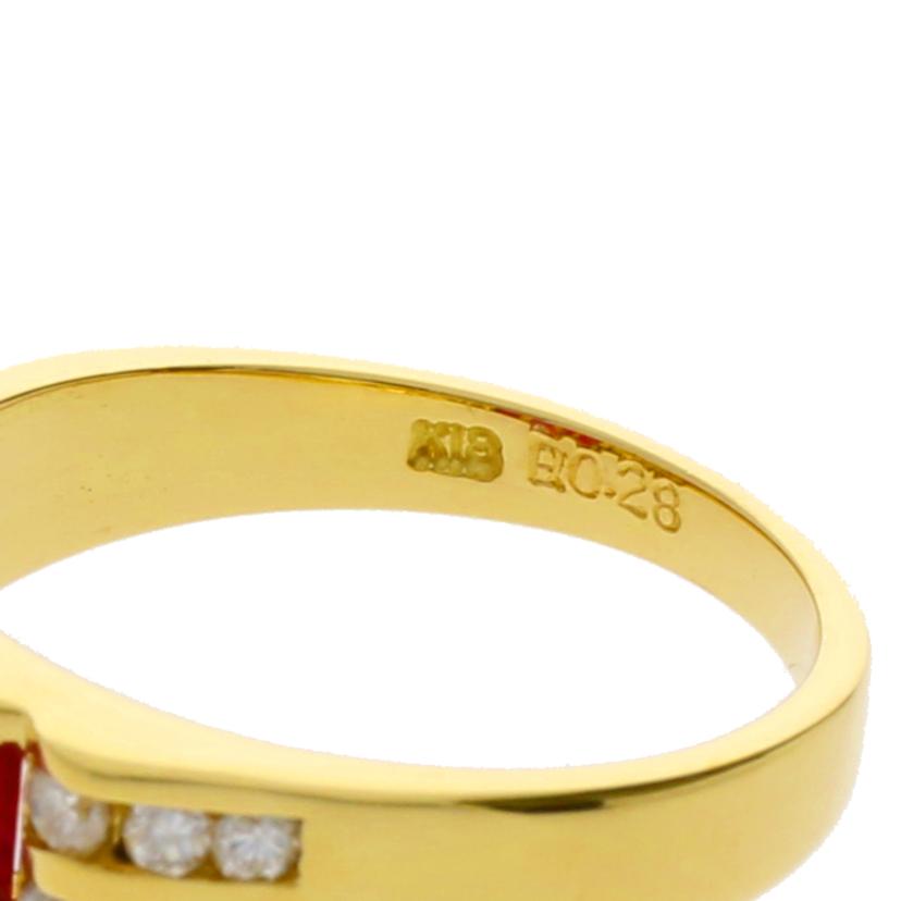 / K18ルビーダイヤリング0.70/D0.28ct//Aランク/05