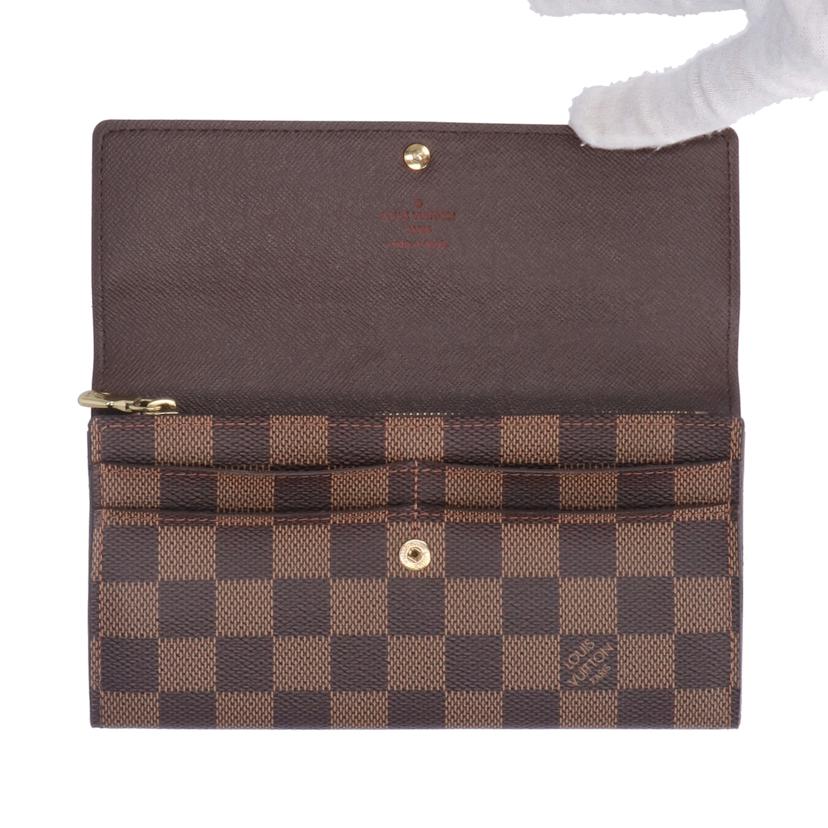 LV ルイヴィトン/ポルトフォイユ・サラ/ダミエ・エベヌ/N61734//CA5***/Aランク/75