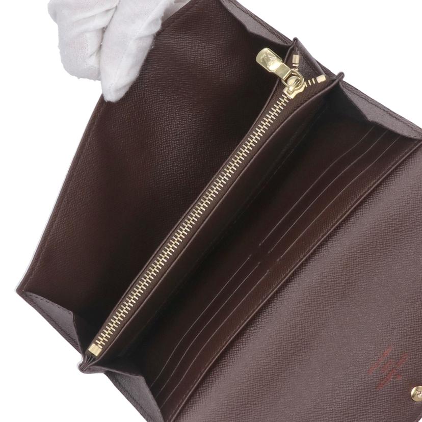 LV ルイヴィトン/ポルトフォイユ・サラ/ダミエ・エベヌ/N61734//CA5***/Aランク/75