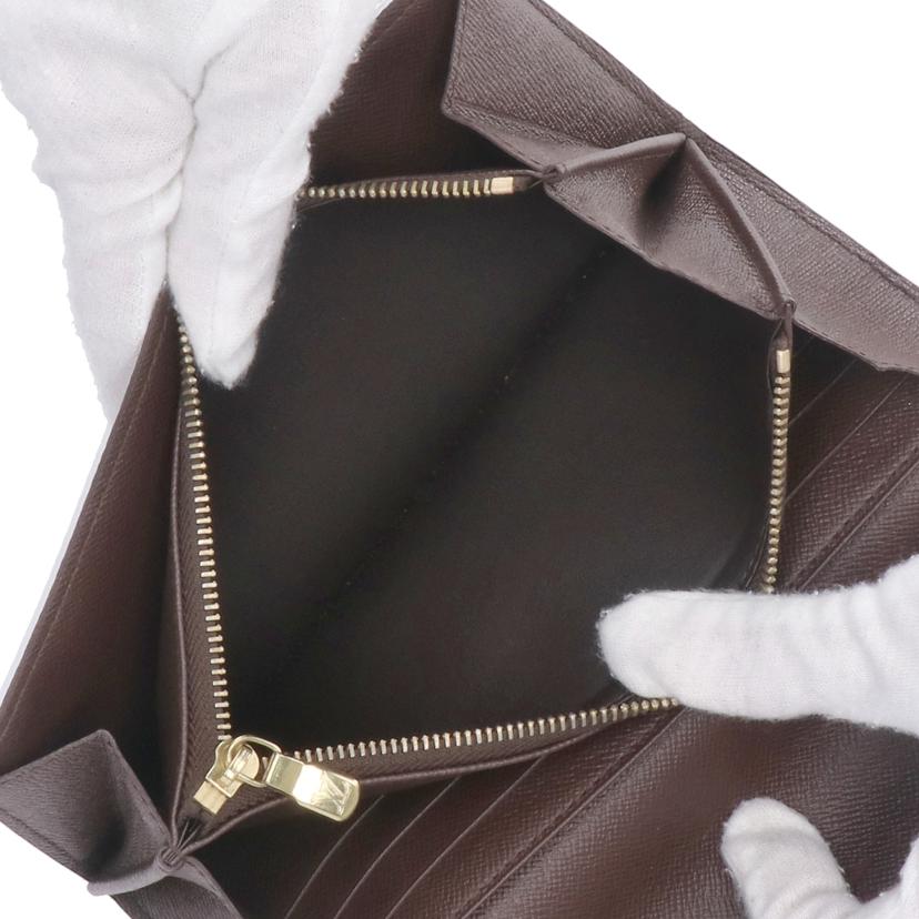 LV ルイヴィトン/ポルトフォイユ・サラ/ダミエ・エベヌ/N61734//CA5***/Aランク/75