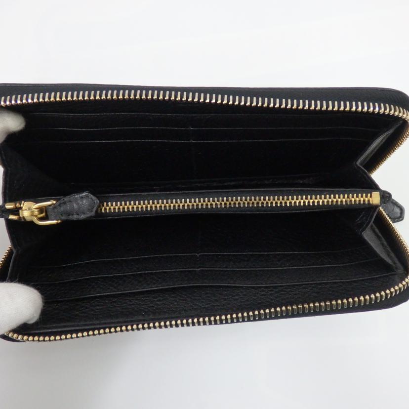 PRADA プラダ/ラウンドファスナー長財布/ブラック/1ML506//204/Bランク/25