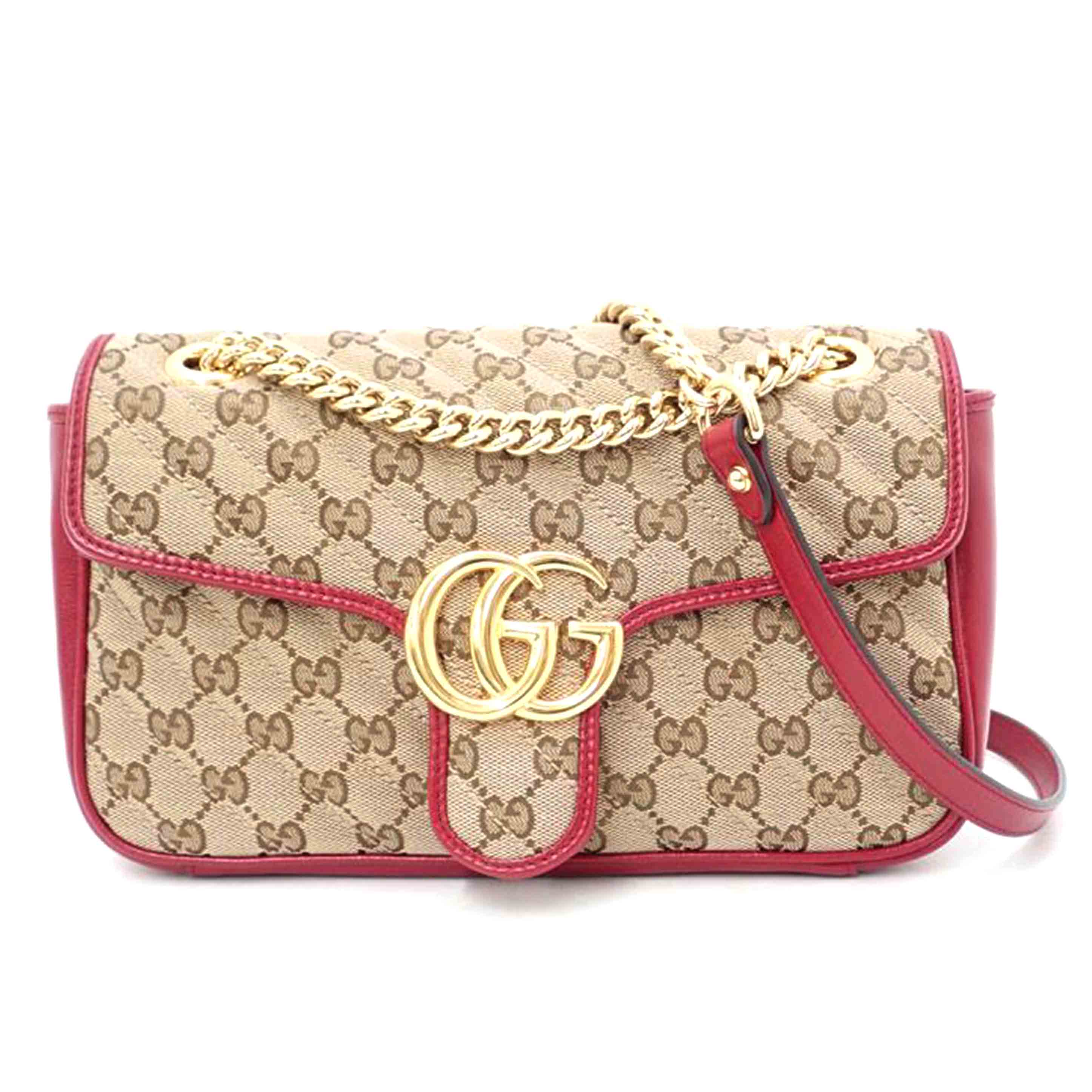 GUCCI グッチ /GGキャンバスチェーンショルダー/レッド/443497//520***/SAランク/69