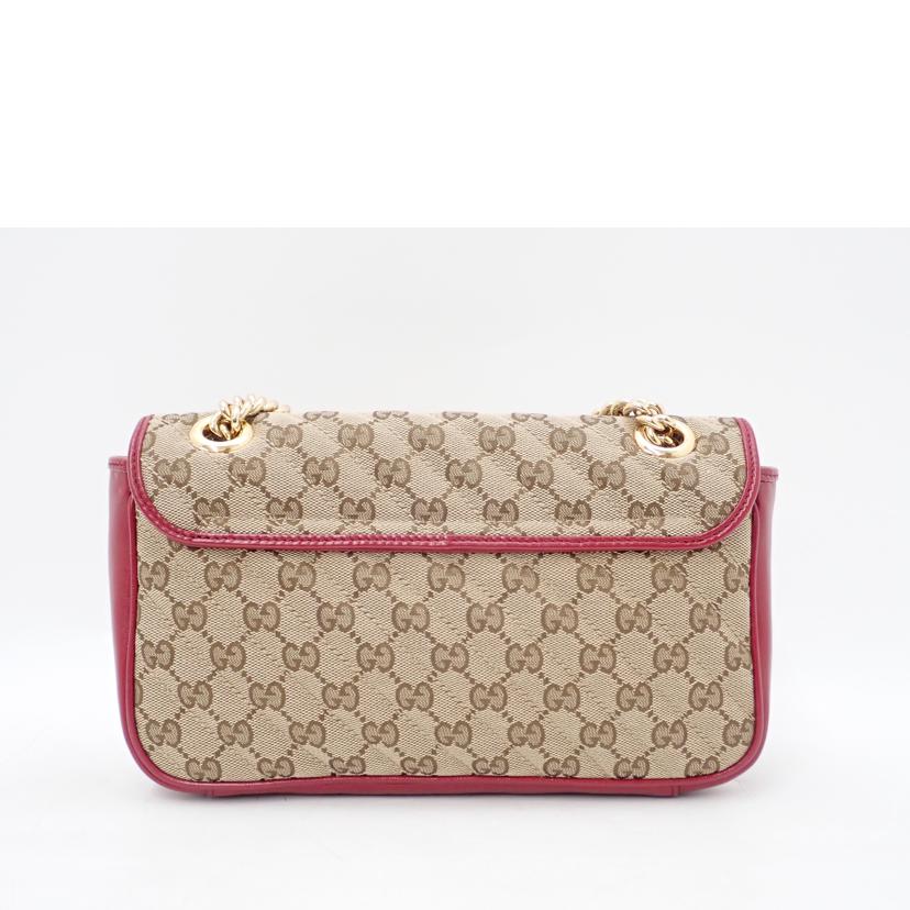 GUCCI グッチ /GGキャンバスチェーンショルダー/レッド/443497//520***/SAランク/69