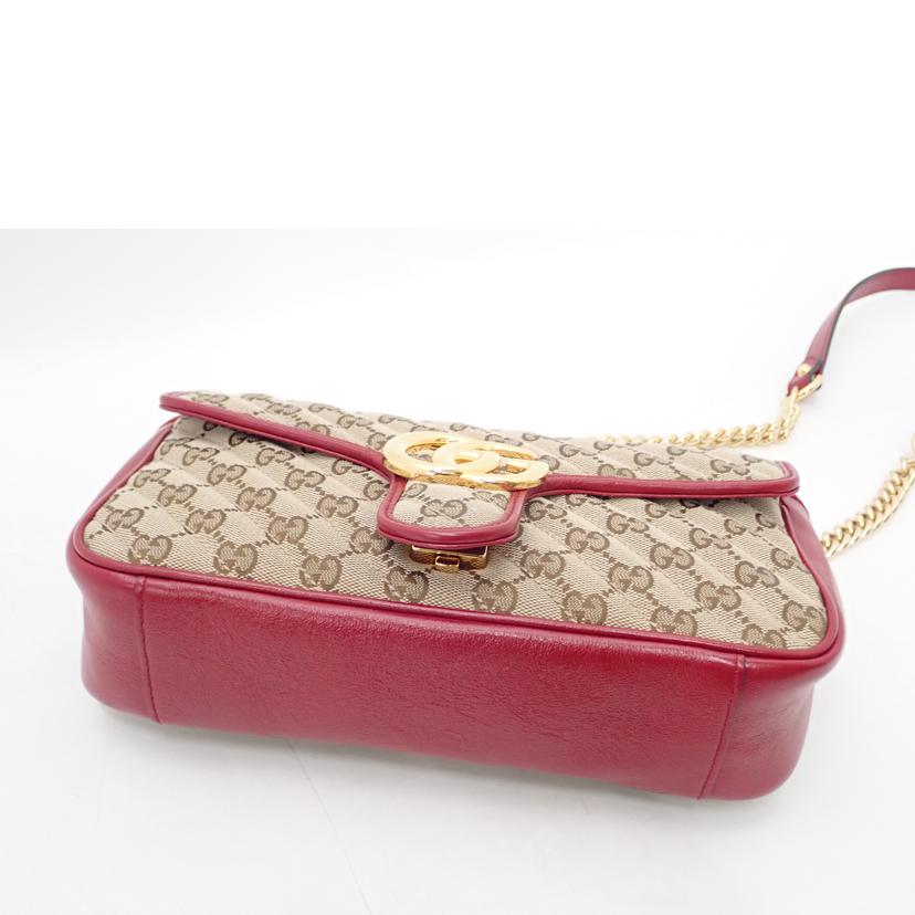 GUCCI グッチ /GGキャンバスチェーンショルダー/レッド/443497//520***/SAランク/69