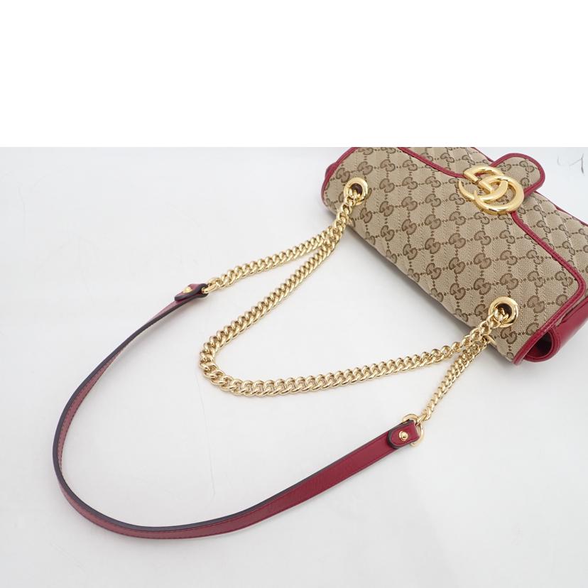 GUCCI グッチ /GGキャンバスチェーンショルダー/レッド/443497//520***/SAランク/69