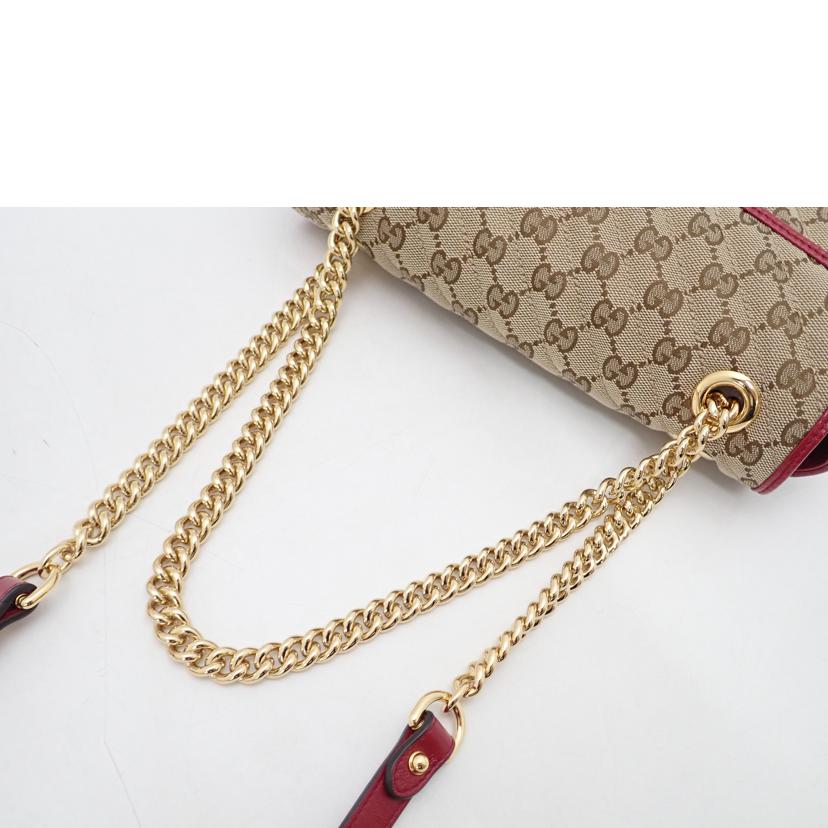 GUCCI グッチ /GGキャンバスチェーンショルダー/レッド/443497//520***/SAランク/69