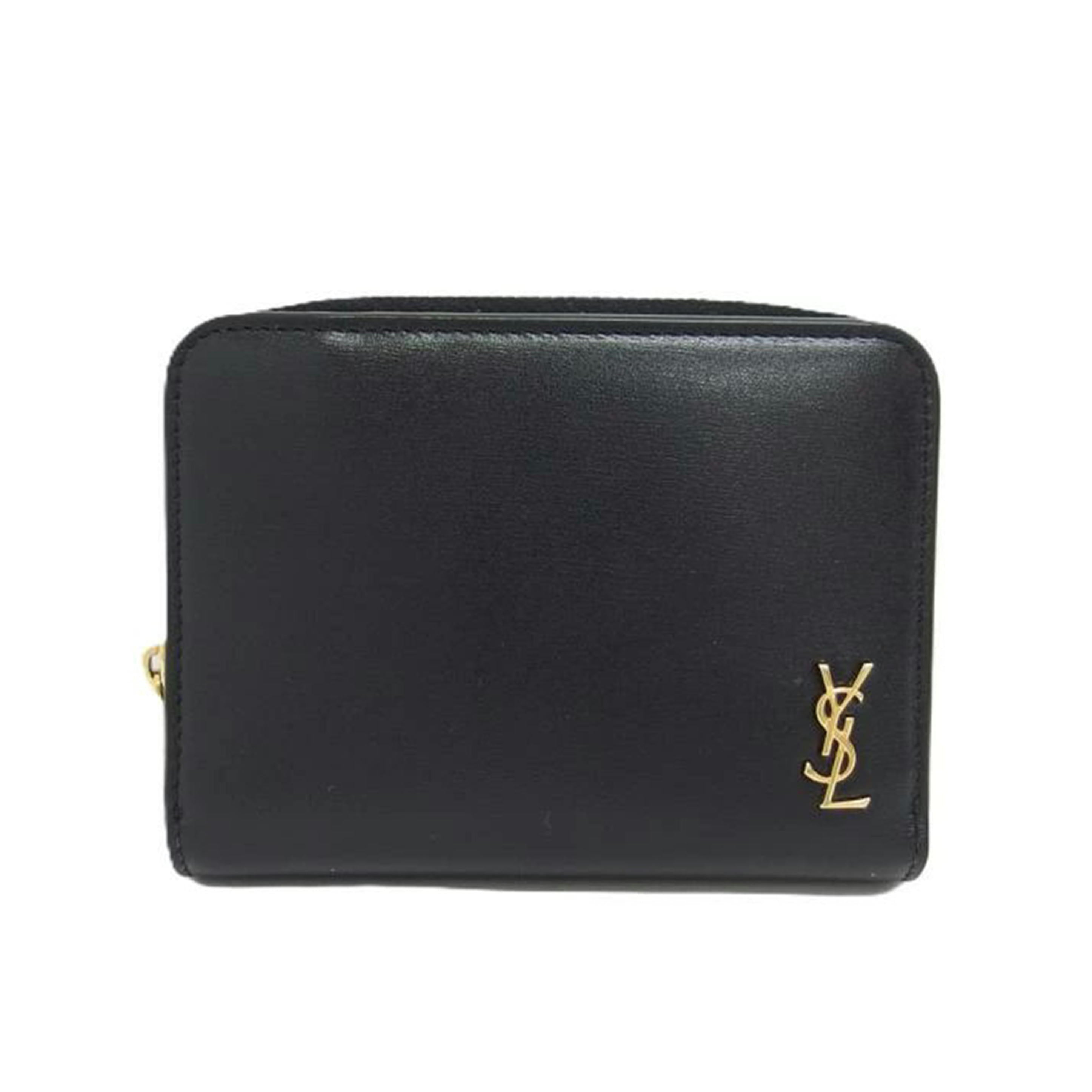 SAINT LAURENT サンローラン/タイニーモノグラム/ラウンドファスナー二つ折り財布/ブラック/GUE635263//062*/ABランク/04
