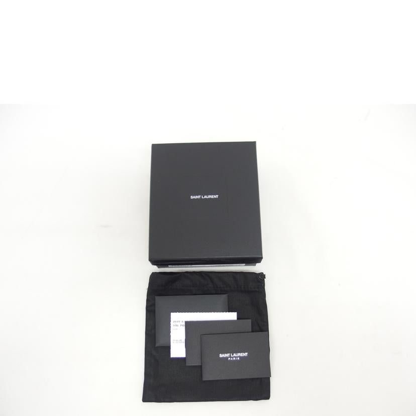 SAINT LAURENT サンローラン/タイニーモノグラム/ラウンドファスナー二つ折り財布/ブラック/GUE635263//062*/ABランク/04
