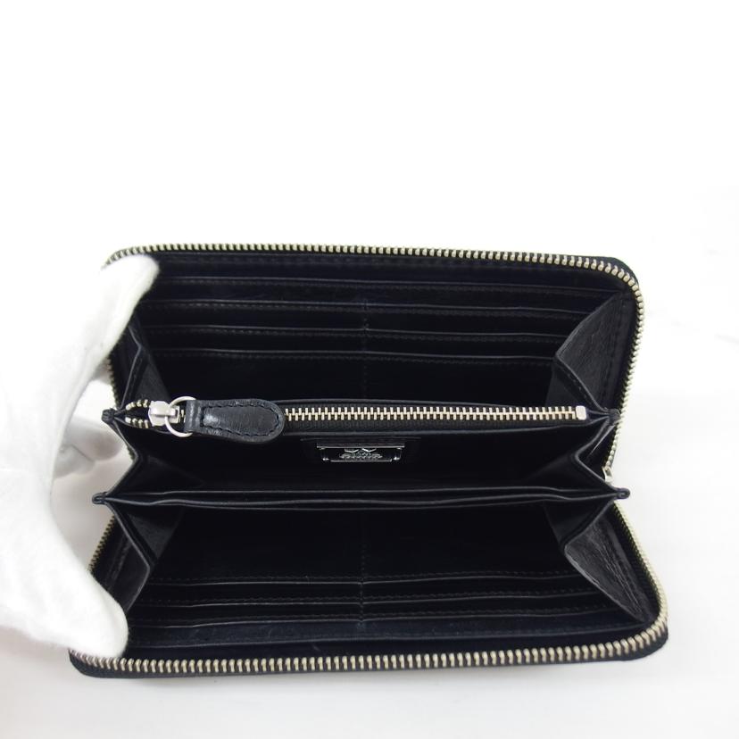 SAAD サード/ラウンドファスナー長財布/ブラック//ABランク/04