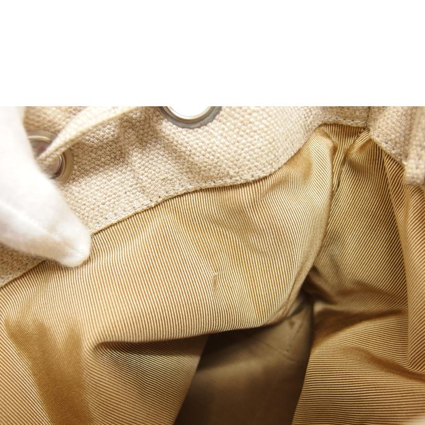 CHANEL シャネル ショルダーバッグ/巾着チェーンショルダー/リネン/ベージュ//467****/ABランク/04