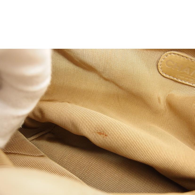 CHANEL シャネル ショルダーバッグ/巾着チェーンショルダー/リネン/ベージュ//467****/ABランク/04