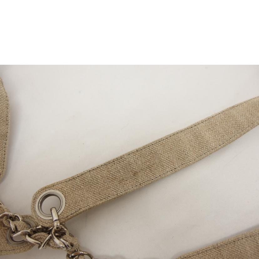 CHANEL シャネル ショルダーバッグ/巾着チェーンショルダー/リネン/ベージュ//467****/ABランク/04