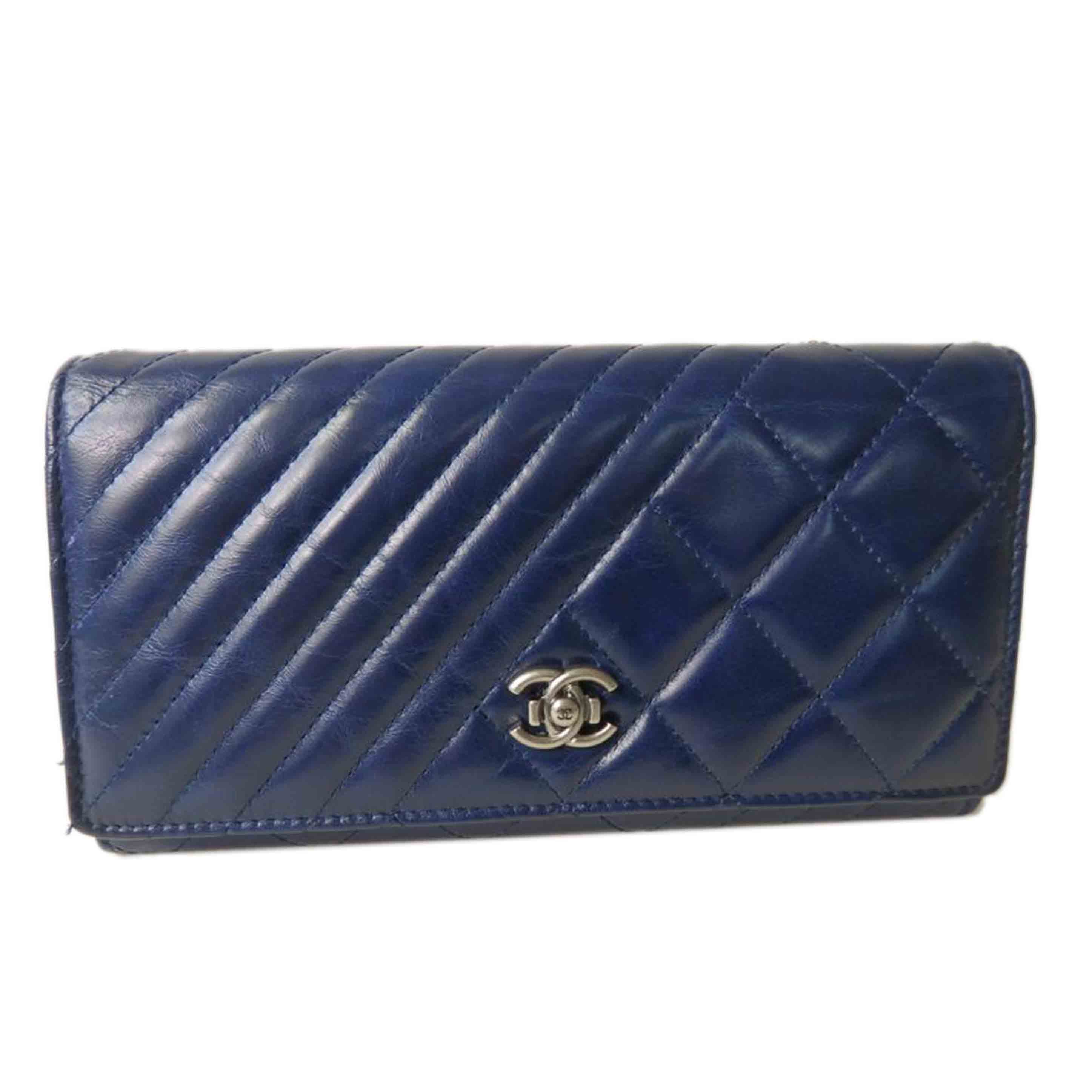CHANEL シャネル/マトラッセ/ボーイシャネル/長財布/青系//207*****/ABランク/84