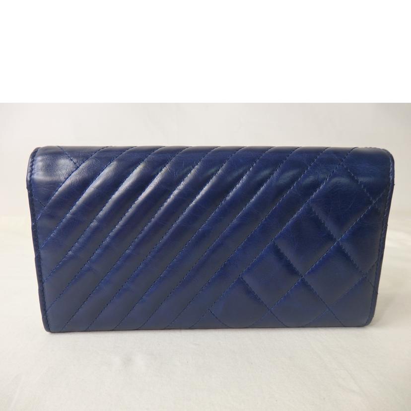 CHANEL シャネル/マトラッセ/ボーイシャネル/長財布/青系//207*****/ABランク/84