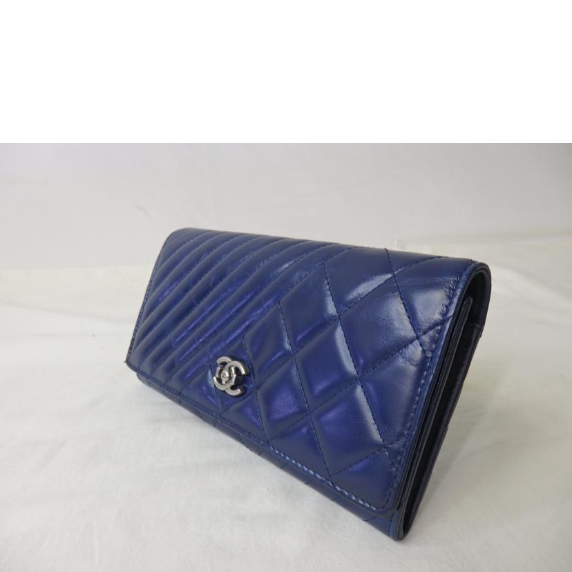 CHANEL シャネル/マトラッセ/ボーイシャネル/長財布/青系//207*****/ABランク/84