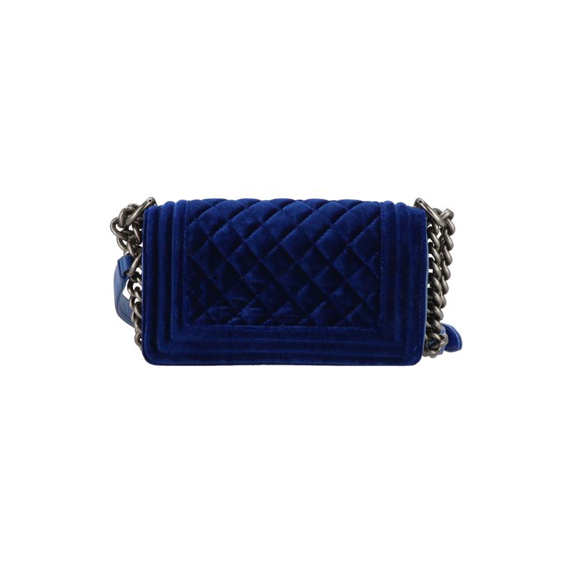CHANEL シャネル/ボーイシャネルチェーンショルダーバッグ/ブルー/ベロア/A67085//173*****/ABランク/40