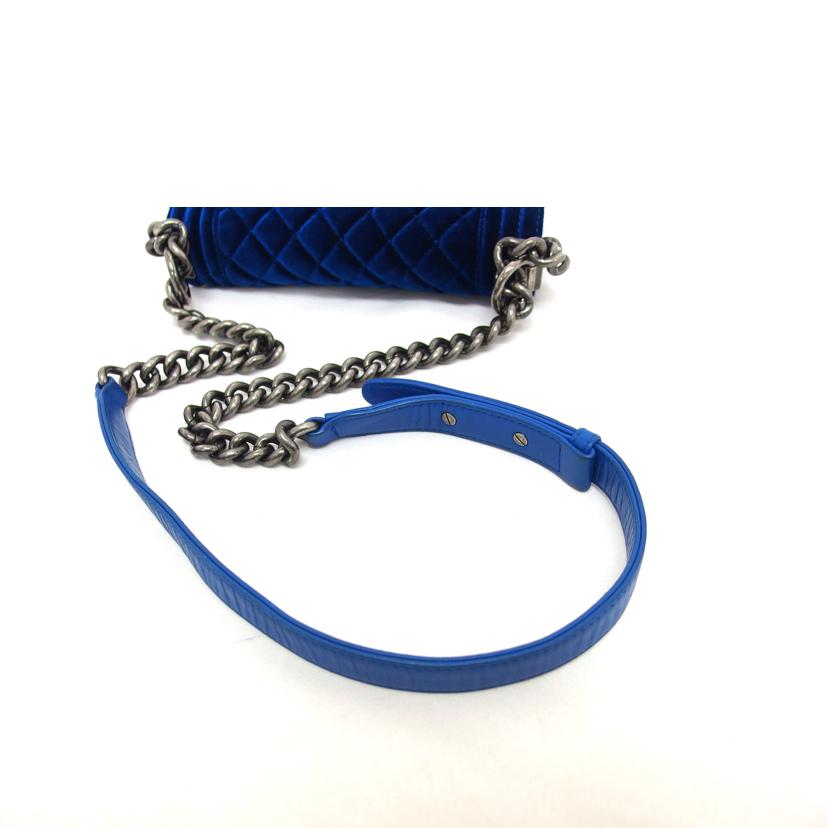 CHANEL シャネル/ボーイシャネルチェーンショルダーバッグ/ブルー/ベロア/A67085//173*****/Aランク/04