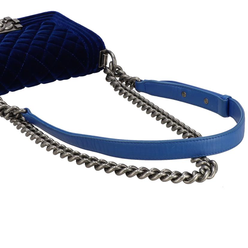 CHANEL シャネル/ボーイシャネルチェーンショルダーバッグ/ブルー/ベロア/A67085//173*****/ABランク/40