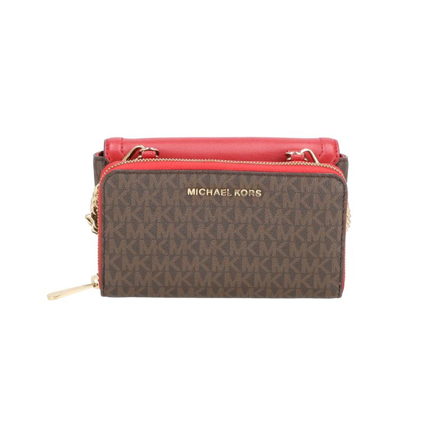 MICHAEL KORS マイケルコース/レザーMK柄フラップチェーンショルダー 赤/35H9GYKC6B//ABランク/42