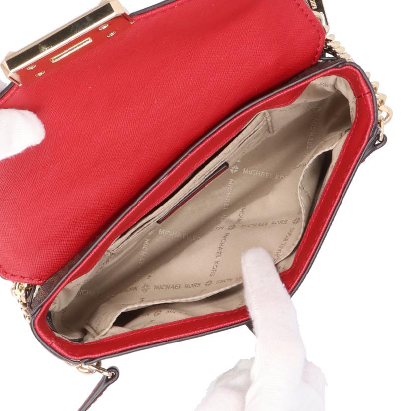 MICHAEL KORS マイケルコース/レザーMK柄フラップチェーンショルダー 赤/35H9GYKC6B//ABランク/42