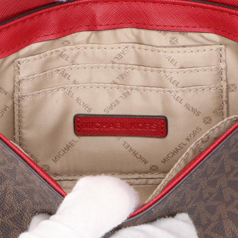 MICHAEL KORS マイケルコース/レザーMK柄フラップチェーンショルダー 赤/35H9GYKC6B//ABランク/42