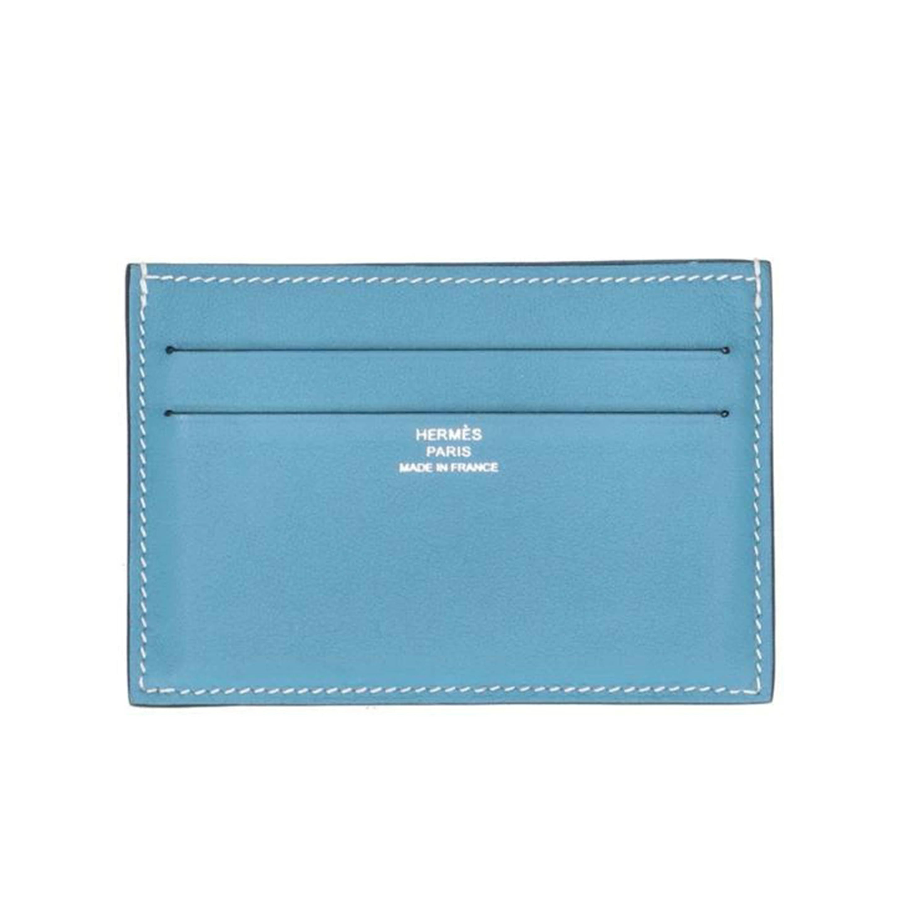 HERMES エルメス/シチズンツイル/シルクインカードホルダー/ブルージーン//B/Aランク/91