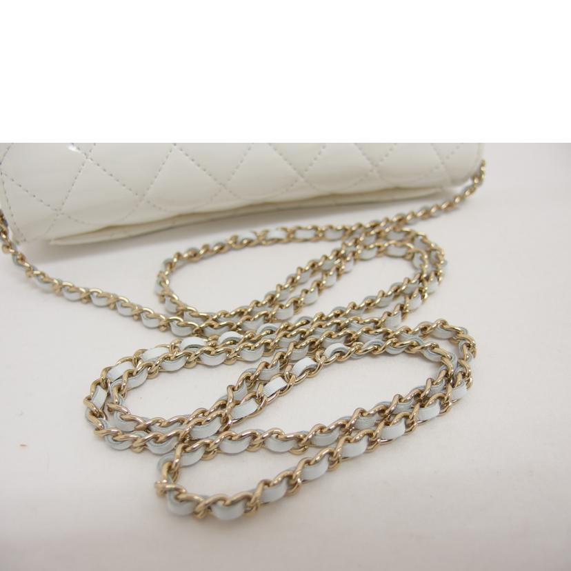 CHANEL シャネル/チェーンショルダーメガネケース/パテント/ホワイト//315*****/SAランク/04