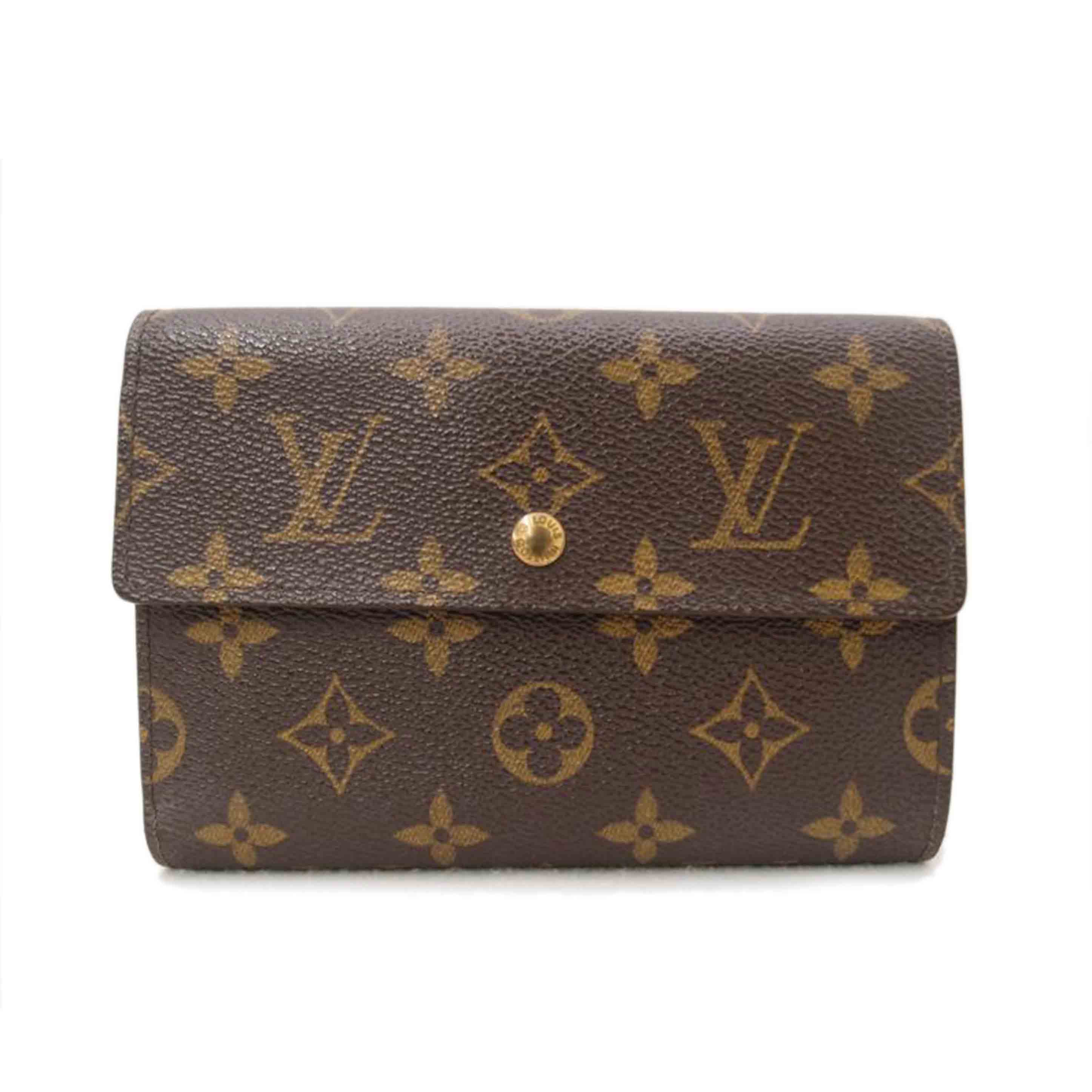 LOUIS VUITTON ルイヴィトン ビトン 三つ折り財布 ブラウン 茶 /ポルトトレゾール・エテュイパピエ/モノグラム/M61202//SP1***/Bランク/69