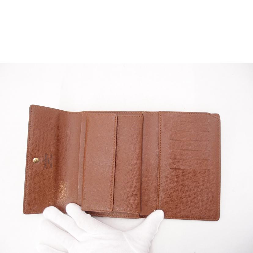 LOUIS VUITTON ルイヴィトン ビトン 三つ折り財布 ブラウン 茶 /ポルトトレゾール・エテュイパピエ/モノグラム/M61202//SP1***/Bランク/69
