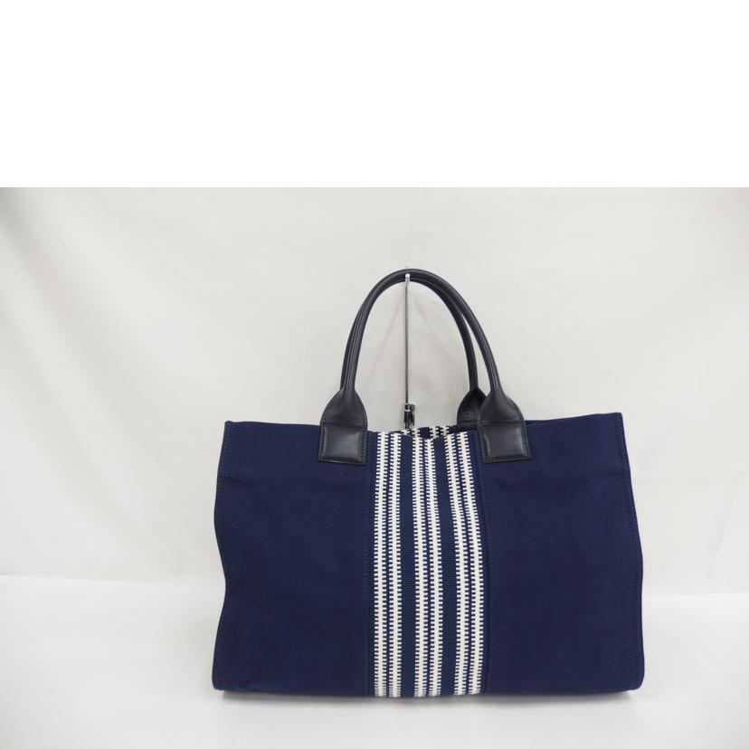 TORY BURCH トリーバーチ/トートバッグ/ネイビー/ホワイト/キャンバス//Aランク/82