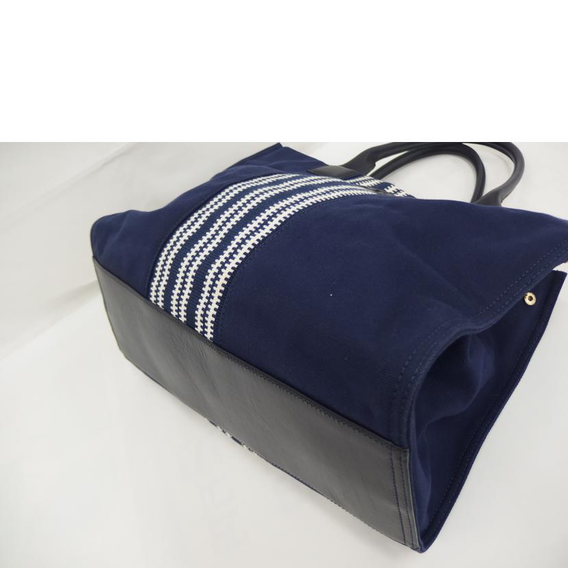 TORY BURCH トリーバーチ/トートバッグ/ネイビー/ホワイト/キャンバス//Aランク/82