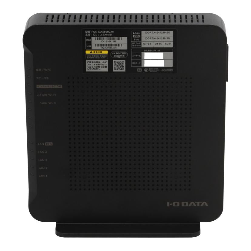 I.O DATA アイオーデータ /無線LANルーター/10Gbpsプレミアムモデル/WN-DAX6000XR//142R0006822G/Bランク/62
