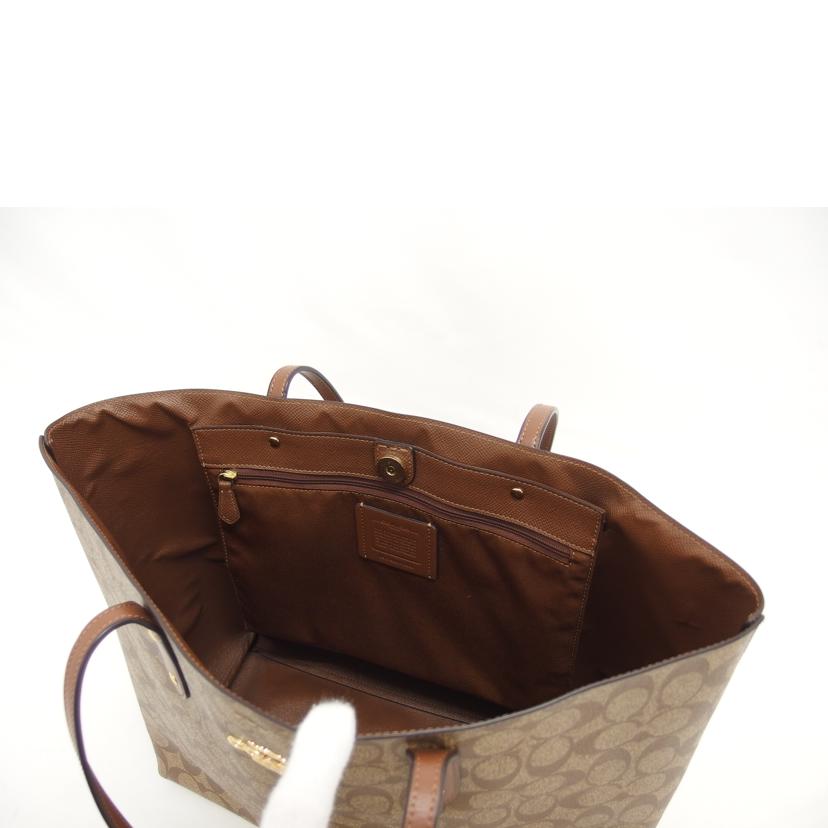 COACH コーチ/PVCシグネチャー/トートバッグ/ブラウン/ F76636//E19**/ABランク/04