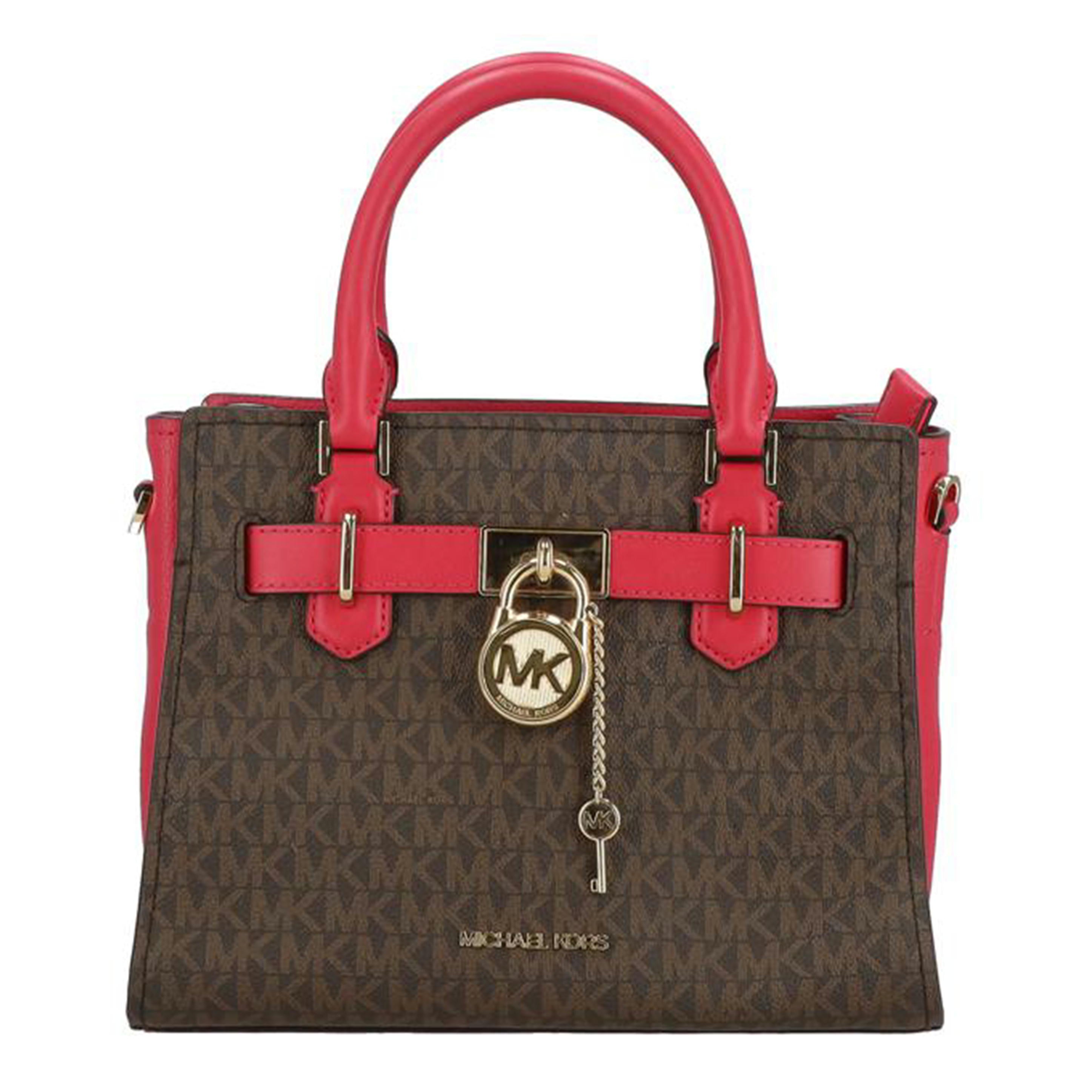 MICHAEL KORS マイケルコース/レザーロゴ柄ハンド ブラウン×ピンク/35F1GHMS1B//ABランク/42