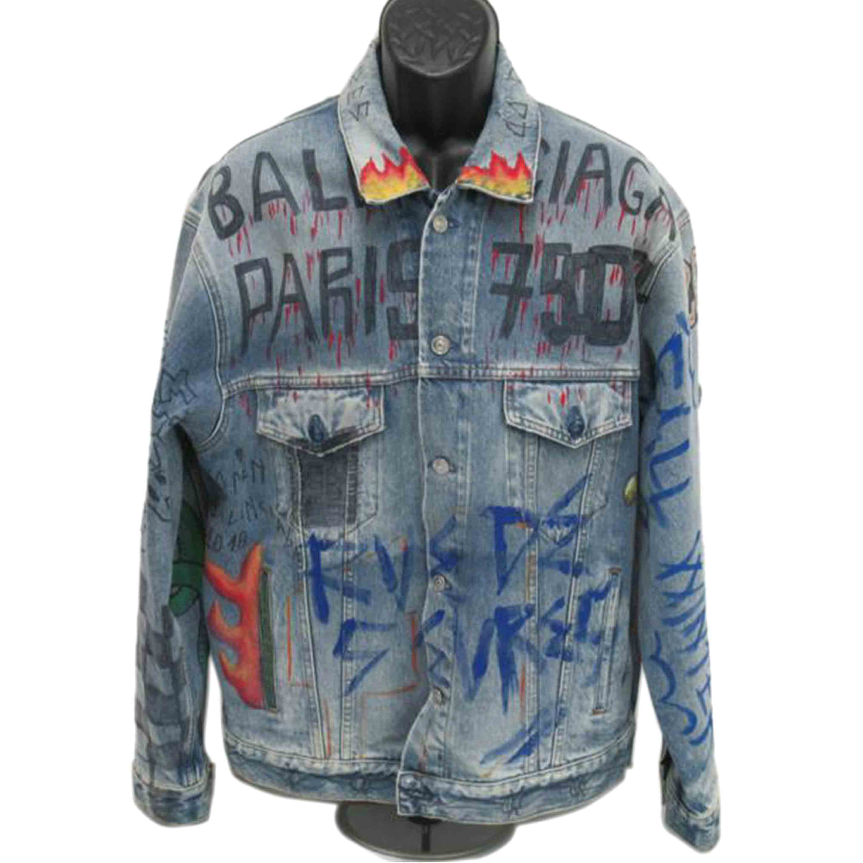 BALENCIAGA/グラフィックデザインオーバーサイズデニムジャケット/530723TXE08//ABランク/63