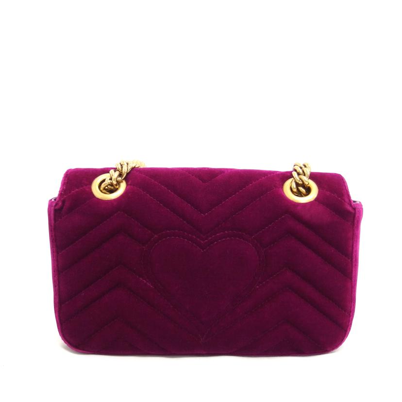 GUCCI グッチ/GGマーモント/ベロアミニチェーンショルダー/パープル/446744//527***/Aランク/04