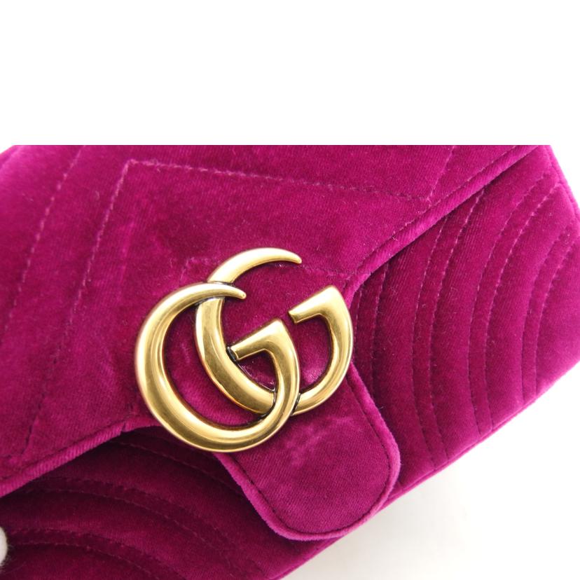 GUCCI グッチ/GGマーモント/ベロアミニチェーンショルダー/パープル/446744//527***/Aランク/04