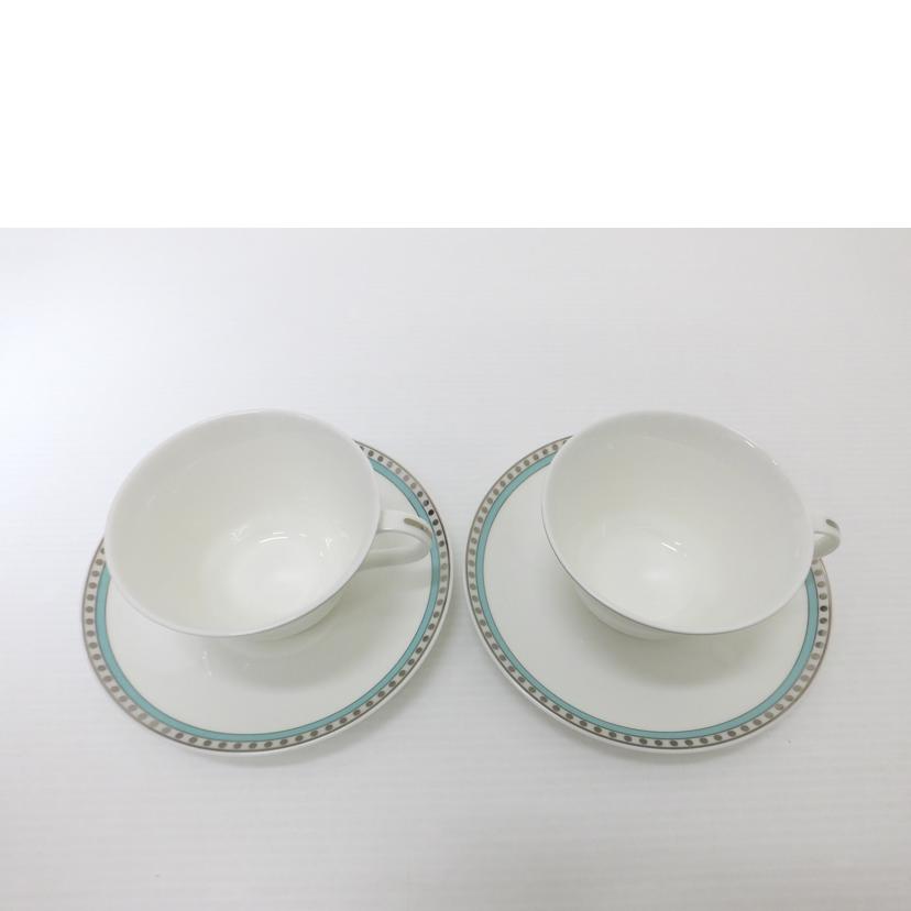 TIFFANY&Co. ティファニー/ペアカップ&ソーサー/プラチナブルーバンド//3634 1955/Aランク/88