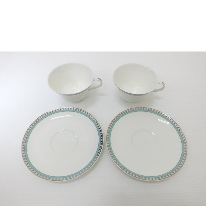 TIFFANY&Co. ティファニー/ペアカップ&ソーサー/プラチナブルーバンド//3634 1955/Aランク/88